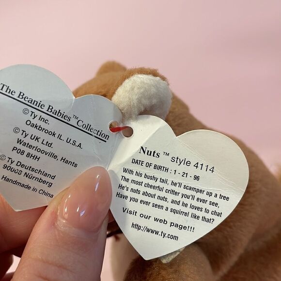 1996 Original Ty Beanie Baby Nuts the Squirrel Excellent Used Condition 6” tall - Picture 7 of 9